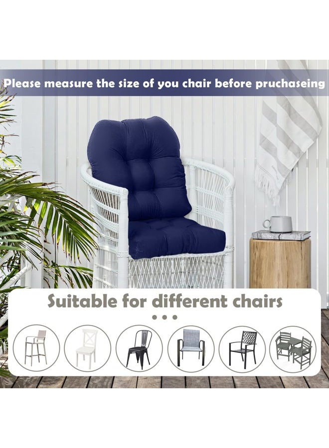 Eoieov Indoor Outdoor Chair Cushions for Rocking Chair Proch Rocker Wicker Patio Seat Cushion Reversible,Waterproof Patio Chair Cushion 2 Piece Navy Blue,19"*19" - Image 5