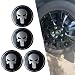 ijuicy 4 PCS Car Wheel Center Hub Cap Cover Metal ScratchProof AntiFading Skull Pattern Center Caps for Rims SelfAdhesive Wheel Center Caps Sticker Universal for Cars Trucks Black - Image 2