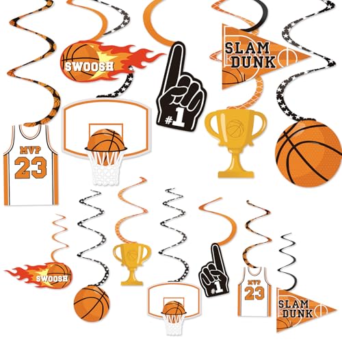 Levfla Basketball Party Decorations Basketball Hanging Swirl Decorations for Sports Birthday Decor Basketball Game Sports Theme Birthday Party Supplies - Image 1