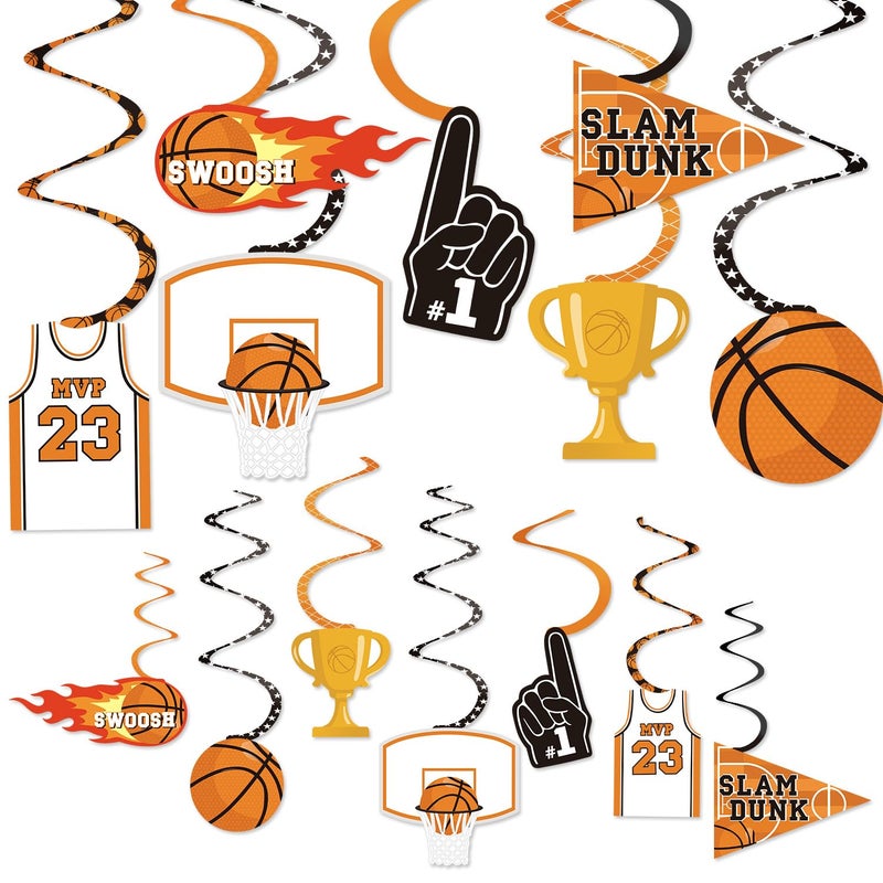 Levfla Basketball Party Decorations Basketball Hanging Swirl Decorations for Sports Birthday Decor Basketball Game Sports Theme Birthday Party Supplies - Image 3