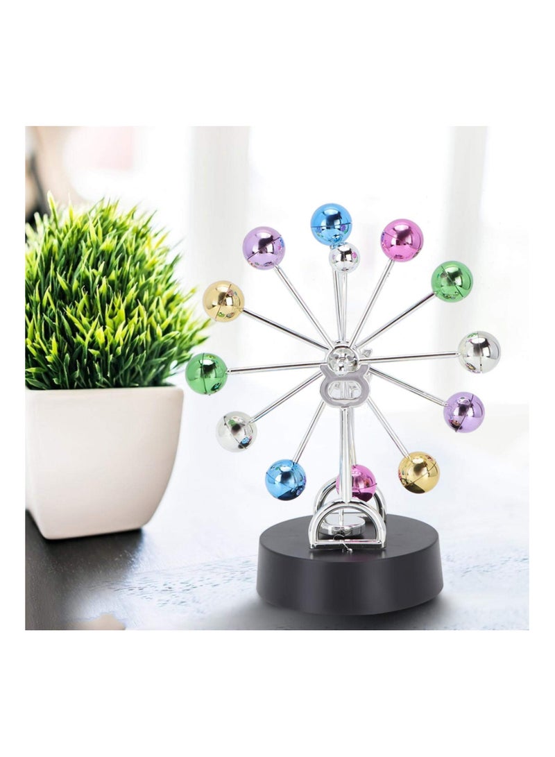 SOLARAE Perpetual Motion Desk Ornament, Battery Powered Revolving Ball Device Electronic Desk Toy Desk Wiggle Toy Motion Desk Gadget Electronic Wiggle Gadget Kinetic Swinging Device for Desk Decorations - Image 3