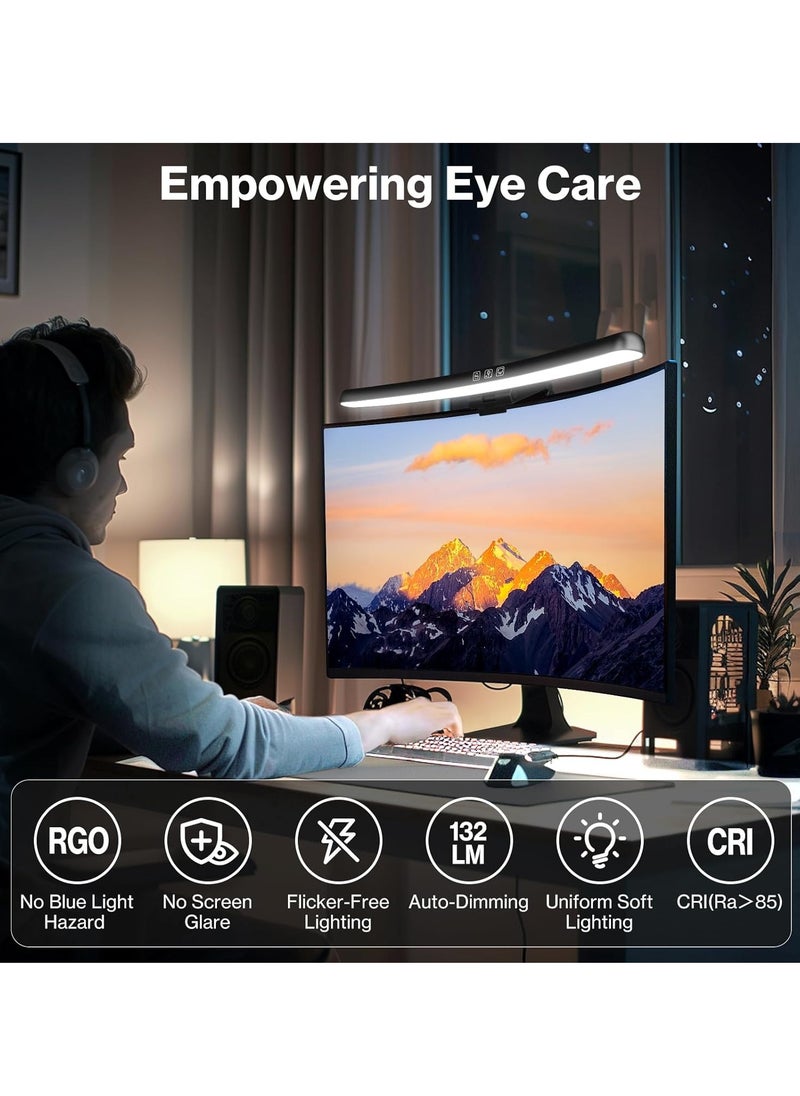 Computer Monitor Lamp Arc Computer Monitor Lamp with 3 Color Temperature Adjustment/Touch Control/Timer Function USB LED Desk Lamp Suitable for Office/Home/Game/Desktop