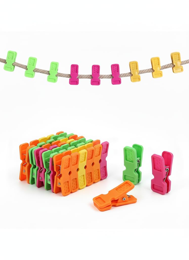 DADDY - G DADDY-G® Heavy Duty Cloth Clips for Drying | Extra Strong Plastic Clothes Pegs | Rust-Free, Windproof Clips for Indoor & Outdoor Use (Multicolour, 10cm) - Image 1
