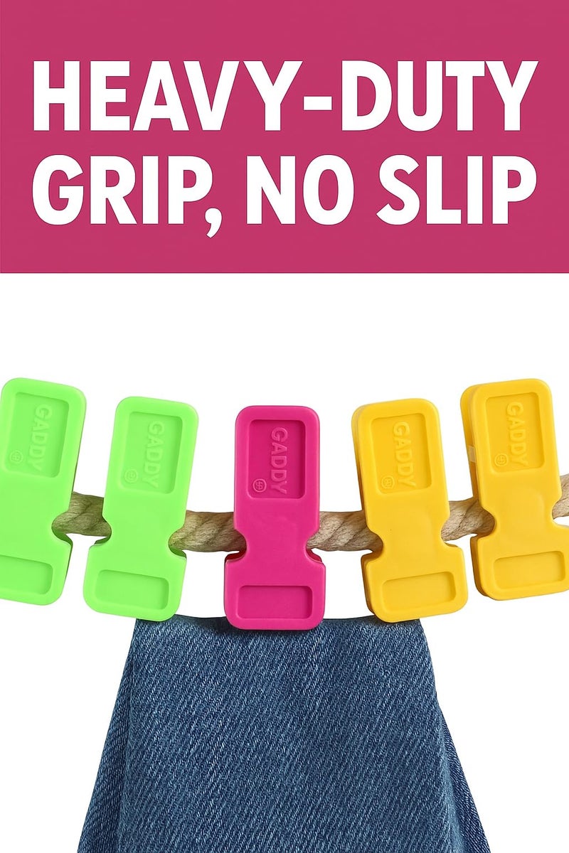 DADDY - G DADDY-G® Heavy Duty Cloth Clips for Drying | Extra Strong Plastic Clothes Pegs | Rust-Free, Windproof Clips for Indoor & Outdoor Use (Multicolour, 10cm) - Image 2