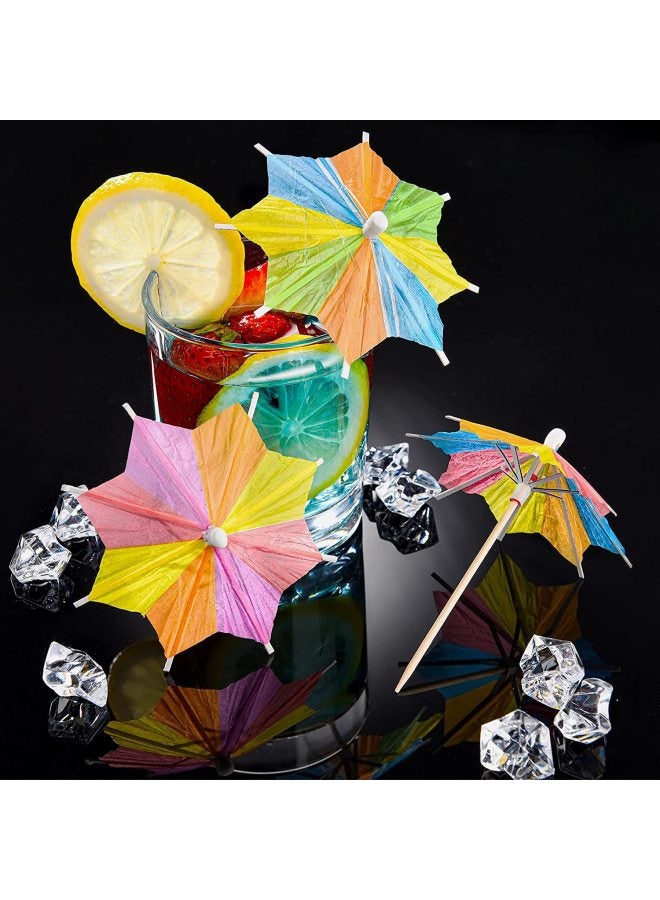 10 PCs Octagonal Umbrella Sticks Disposable Fruit Coconut Cold Plate Cocktail Decoration Hawaiian Party Watermelon Umbrella Craft-Specifications:10 Umbrella Sticks/bag  - Image 4