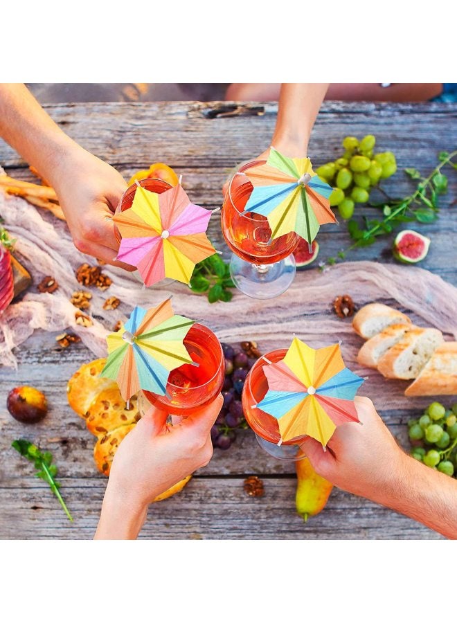 10 PCs Octagonal Umbrella Sticks Disposable Fruit Coconut Cold Plate Cocktail Decoration Hawaiian Party Watermelon Umbrella Craft-Specifications:10 Umbrella Sticks/bag  - Image 5