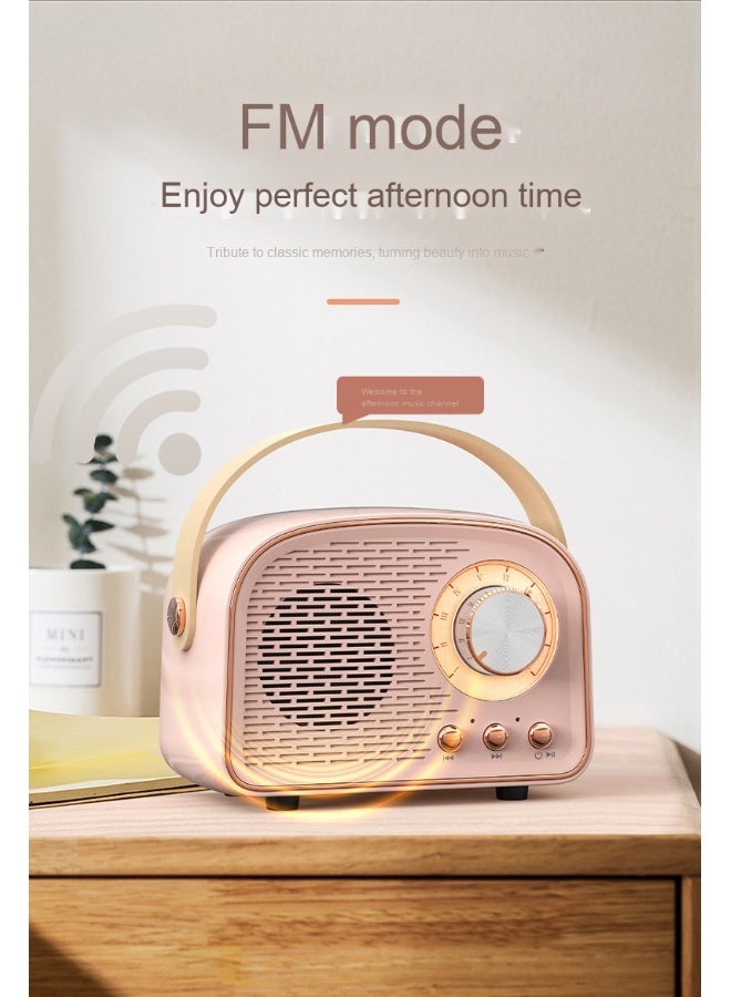 NIBEMINENT Retro Bluetooth Speaker Mini Portable Portable Small Subwoofer High Volume With Hand Gift Radio  - Image 3