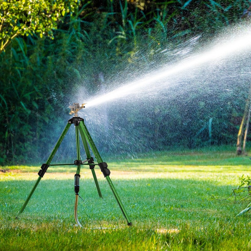 Keten Impact Sprinkler on Tripod Base, 2 Pack Lawn Sprinklers for Yard with 360 Degree Large Area Coverage, Extra Tall Heavy Duty Water Sprinkler for Lawn/Yard/Garden - Image 3
