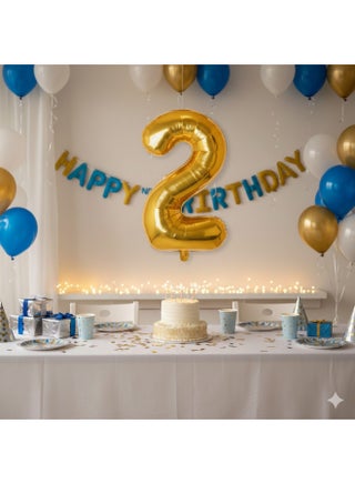 16″ Number 2 Foil Balloon, Gold - view 3