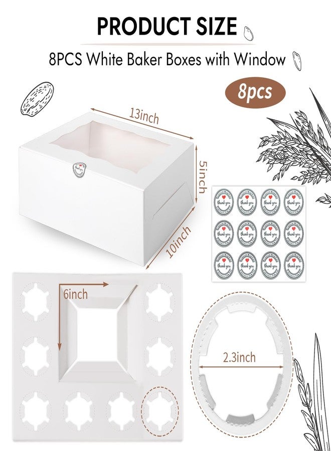 JCD 8 pack 1+8 Paper Cupcake box,with Lid and 8 Cupcakes Plus 15 Free Baking Recipes - Cake And Cupcake Boxes - Bento Cake Box - Cake Cupcake Combo Box (8Pcs Cake and 8 Cupcakes Boxes) - Image 3