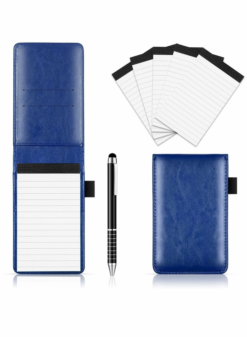 Compact Pocket Notepad Set, 14 x 9 CM Notepad Holder with Metal Pen, 50 Lined s - Image 1