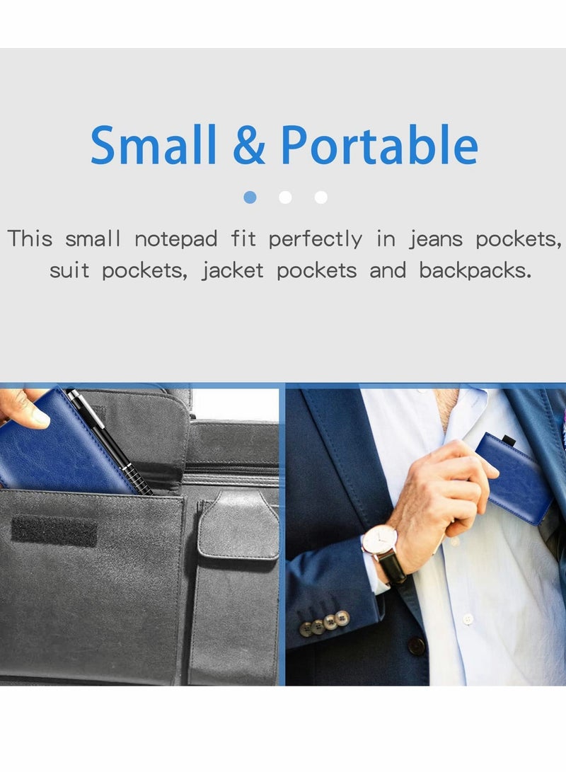 Compact Pocket Notepad Set, 14 x 9 CM Notepad Holder with Metal Pen, 50 Lined s - Image 4