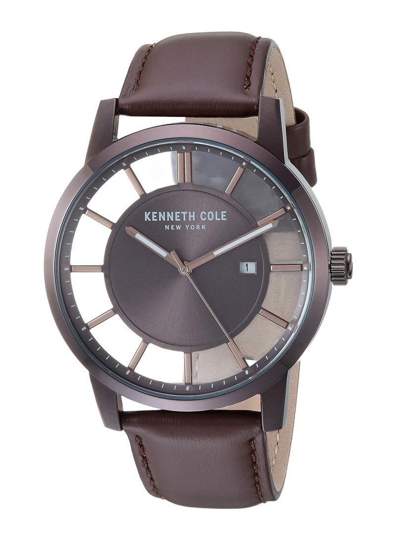 Kenneth Cole Brown Leather Analog Quartz watch KC50560003
