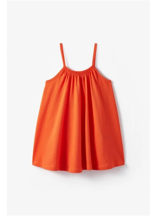 جون June Girl Collared Strap Dress Coral