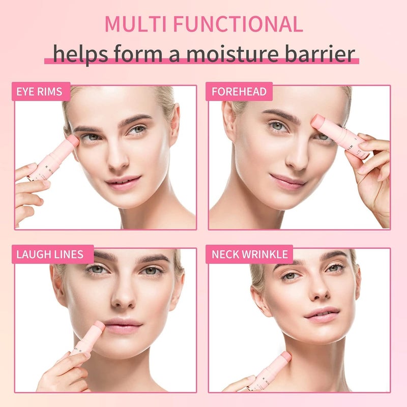 KIMUSE Hydrating Multi Balm Stick, All-in-One Hydrating Lip Balm Eye Cream Neck Cream Make Up Base, Reduce Wrinkle & Moisturizing Moisturizer For Face Skin Care - Image 3