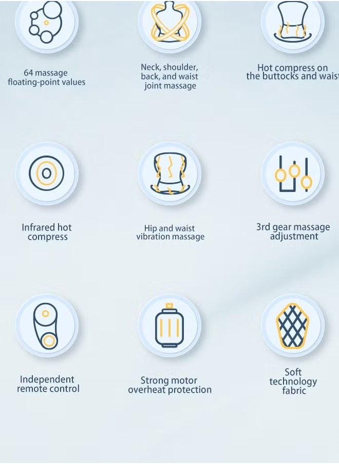 XiuWoo Body Massager with Heat Deep Kneading Back Massage Chair Pad with Adjustable Intensity Shiatsu Chair Massager to Relax Full Body Muscle  - Image 3
