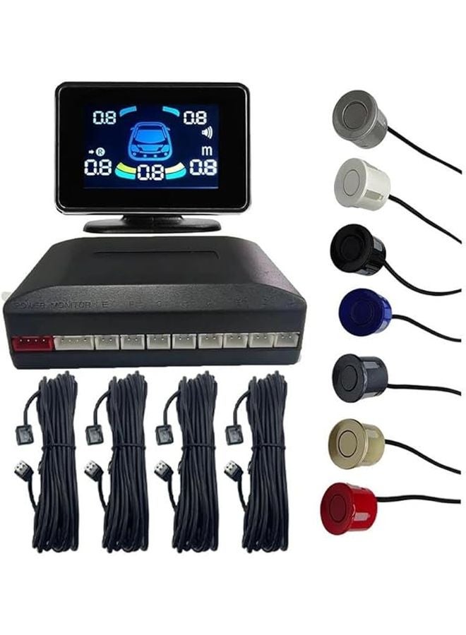 Red 8 Sensor Car Parking Assistance Kit Backup Radar Reversing Detector - Image 5