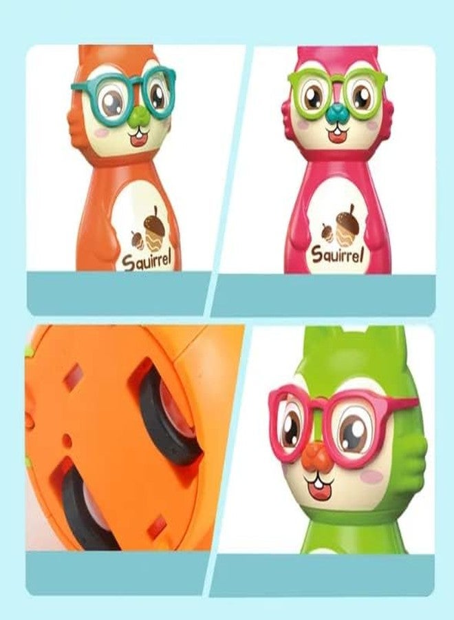 IndusBay® Cute Sliding Squirrel Car Press & Release Inertia Press Run Slide Mini Cartoon Squirel Wind Up Toys for Infant Toddler Boy Girl Toys for Kids, 1 Piece, Orange - Image 4