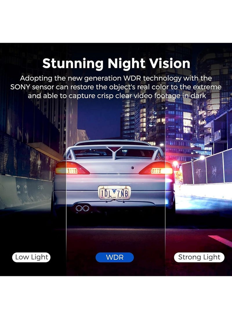 AZDOME - AR09 WIFI 2.5K Mirror Dash Cam, Built-in GPS 10" Split-Screen Display Rear View Mirror Camera, Night Vision 170° FOV Dual Backup Camera with Sony Sensor, Loop Recording, Parking Mode, 64GB Card - Image 1