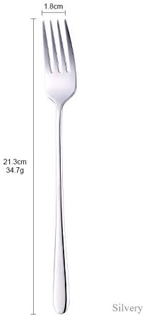 BISDARUN Stainless Steel Salad Fork Set of 8 Mirror Polished Dinner Fork Cutlery Set with Long Handles for Home Restaurant or Camping Fruit Pasta Silver - Image 3