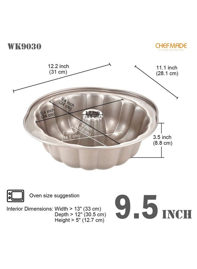 chefmade Tube Cake Pan 9.5Inch Nonstick Pumpkinshaped Tube Pan For Oven Baking (Champagne Gold) - Image 3