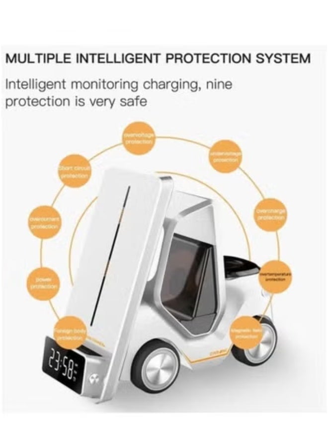 تايجر Universal Wireless Charging Station – White Slim Fast Charging Dock for iPhone, Samsung Galaxy, AirPods & Other Qi-Enabled Devices | Smart Safety Chip, Anti-Slip Base & Minimalist Design | Lightweight Portable Wireless Charger for Home, Office & Travel Use - Image 2