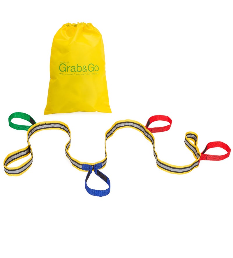 walkodile Childrens Walking Rope (4 child) - Premium Quality, Teacher Designed, Extra Safety Feature on Handles. Hi Viz Detail for Best Visibility. Includes Free Learning Games for Walks Guide - Image 1