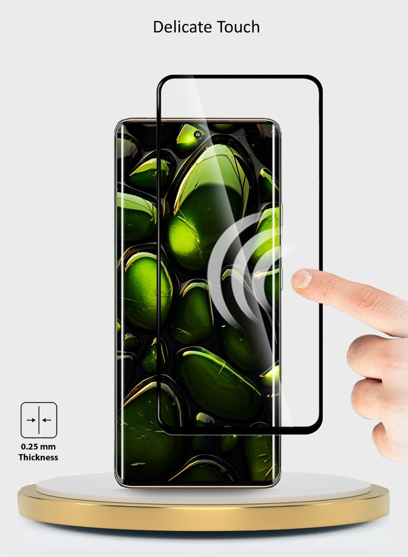 Wtech Motorola Edge 50 5G 2024 Premium Edge-Pro Series Full Glue Full Cover Tempered Glass Screen Protector - Clear/Black  - Image 4