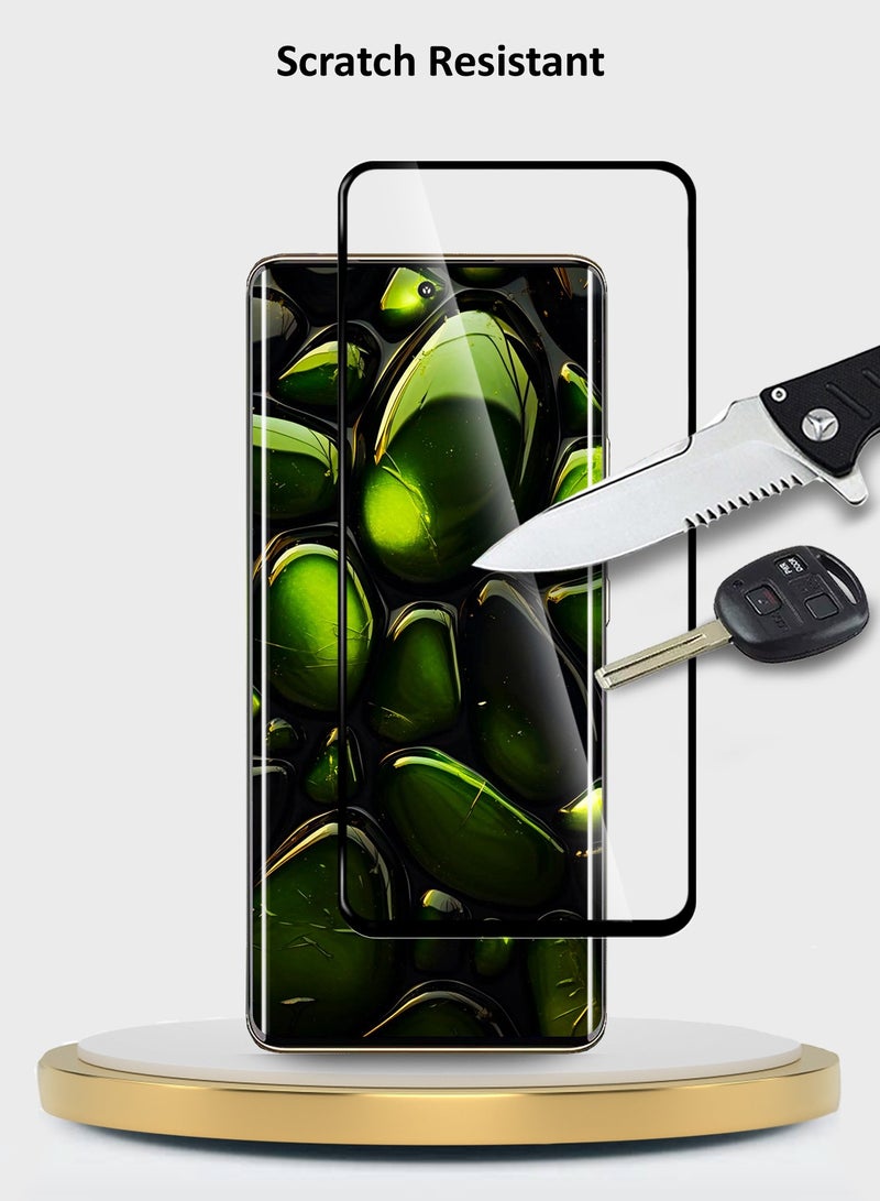 Wtech Motorola Edge 50 5G 2024 Premium Edge-Pro Series Full Glue Full Cover Tempered Glass Screen Protector - Clear/Black  - Image 2