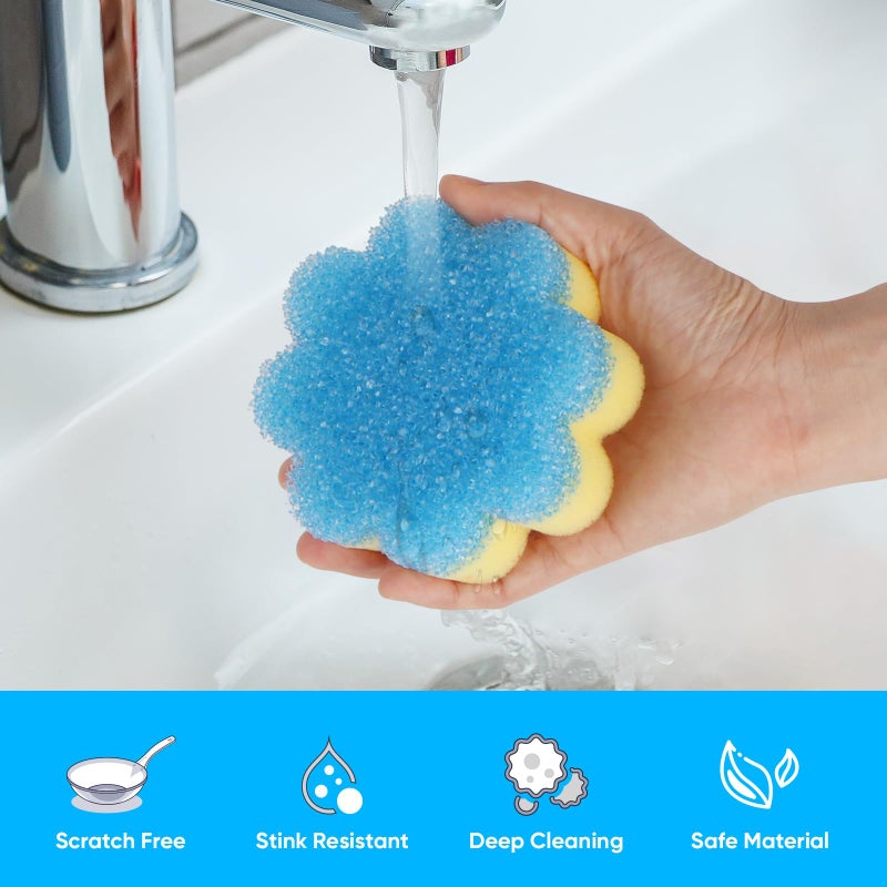 LAUNDRYLUX Scrub Sponge, Dual-Sided Temperature-Responsive Scrubber - Non-Scratch - Multipurpose Dish Sponges for Kitchens, Bathrooms, and Outdoor Use - 3 Pack - Image 4