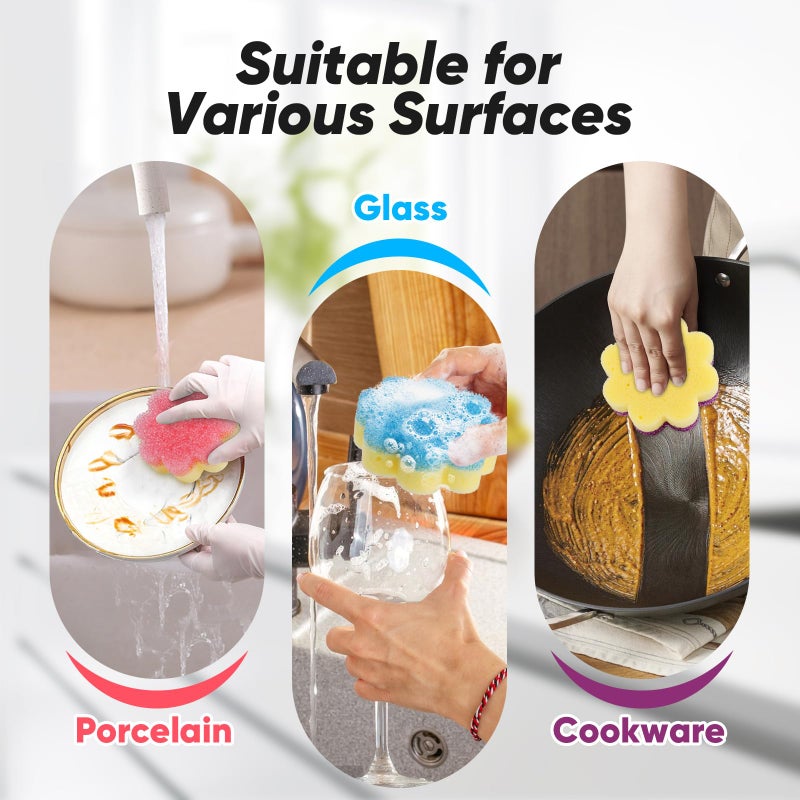 LAUNDRYLUX Scrub Sponge, Dual-Sided Temperature-Responsive Scrubber - Non-Scratch - Multipurpose Dish Sponges for Kitchens, Bathrooms, and Outdoor Use - 3 Pack - Image 5
