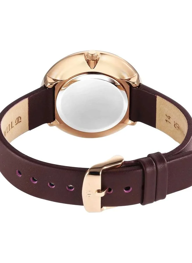 TITAN Women's Analog Display Watch With Brown Leather Strap - 2718WL01
