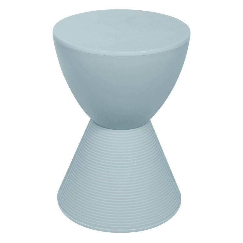 LeisureMod Modern Hourglass Side Table - ABS Shell Drum End Table with Storage for Indoor & Outdoor Use, Dusty Blue - Image 1