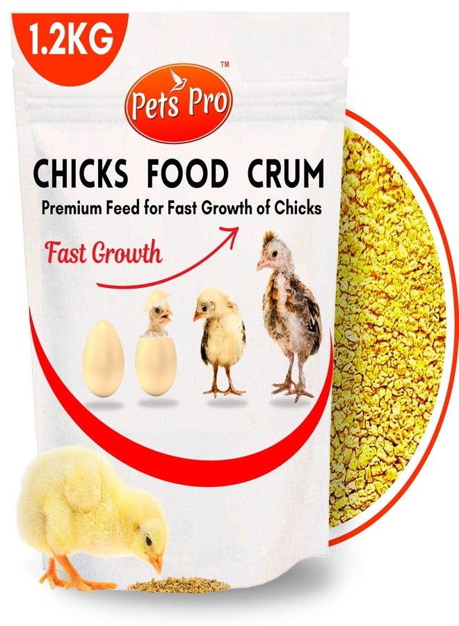 Pets Pro علف بيتس برو الممتاز للدجاج، حبيبات لنمو سريع للدجاج والكتاكيت، (عبوة 1.2 كجم)، لنمو سريع للدجاج، نظام غذائي صحي للدجاج حديث الولادة، أقل من 99 199 299 - Image 1