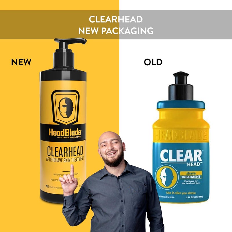 HeadBlade ClearHead Men's Refreshing Post Shaving Aftershave Lotion Help prevent Ingrown Hair & Irritation - 8 oz with Pump - Image 3