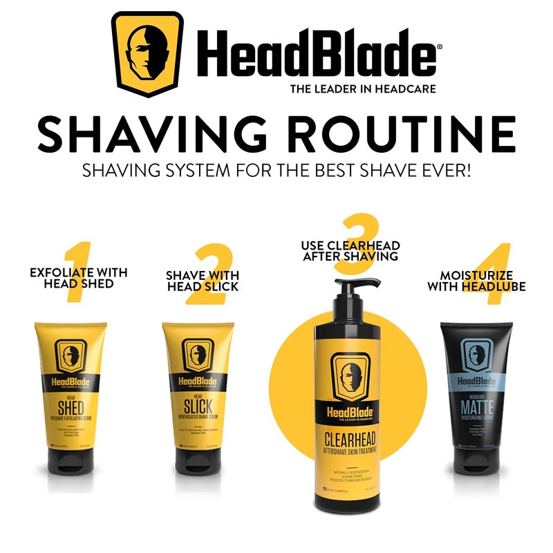 HeadBlade ClearHead Men's Refreshing Post Shaving Aftershave Lotion Help prevent Ingrown Hair & Irritation - 8 oz with Pump - Image 2