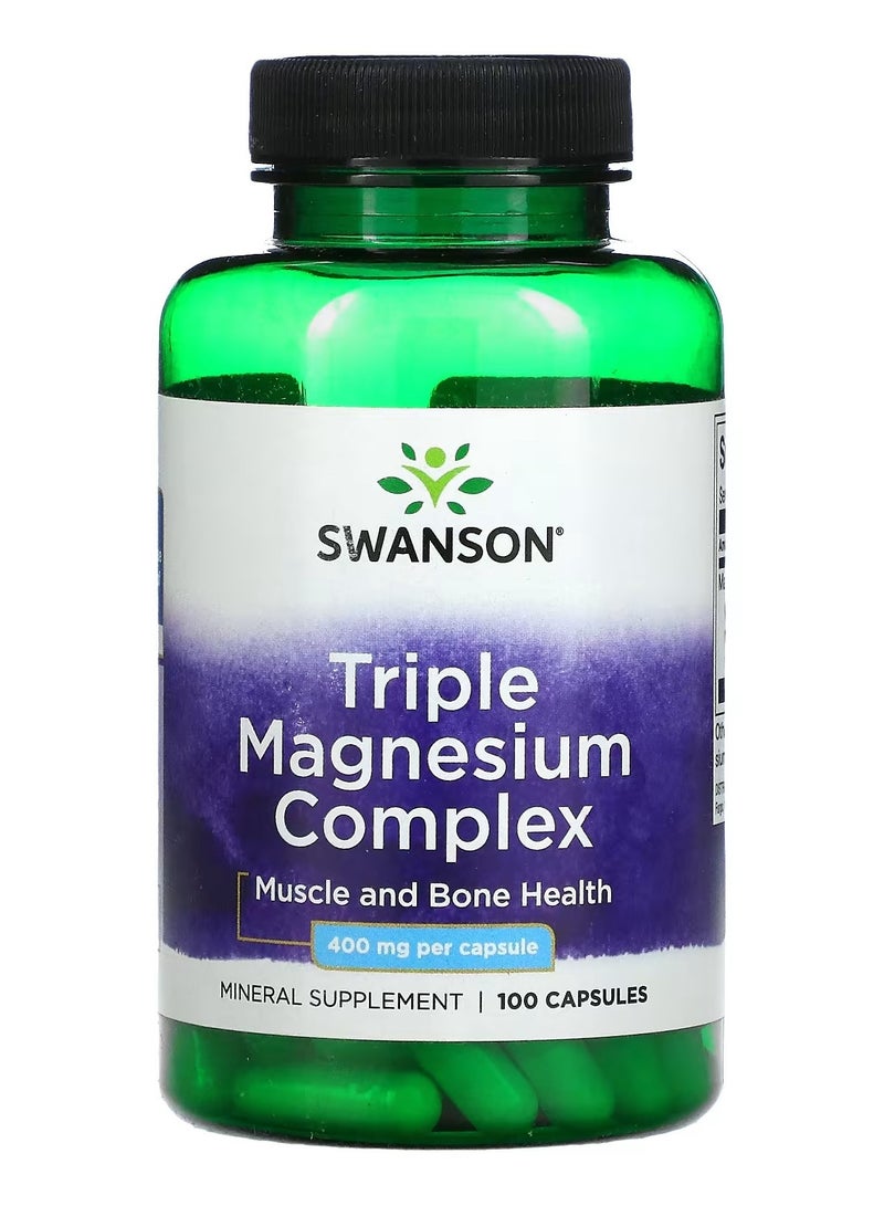 Swanson, Triple Magnesium Complex, 400 mg, 100 Capsules