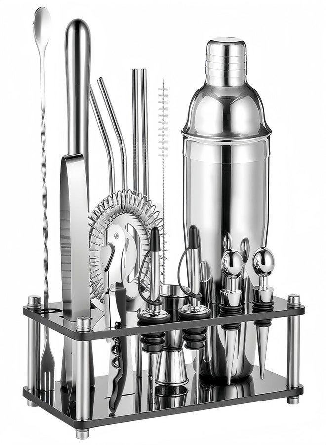 ARTFLY 18-Piece Professional Cocktail Shaker Set and Bartender Kit with Stand, Stainless Steel Bar Tools Gift Set with Muddler, Jigger, Mixing Spoon for Home Bar and Mixology - Image 1