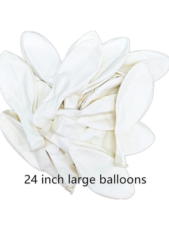 kockuu 15pcs Latex Big Balloons 24 Inch White Large Balloons Giant Heavy Duty Balloons for Wedding Baby Shower Birthday Party New Year's Day Decorations - Image 4