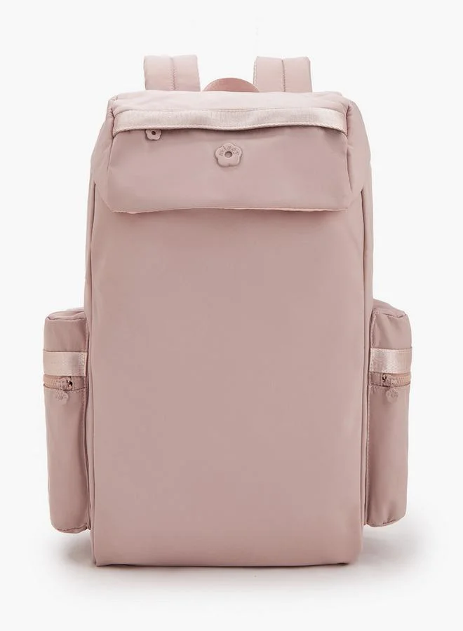 Missy Solid School Backpack With Side Pockets