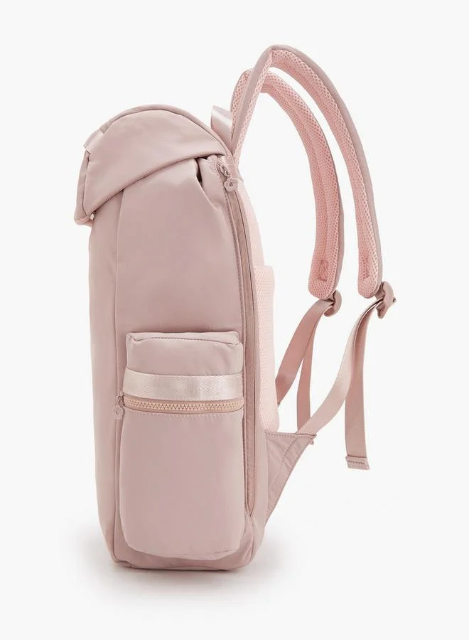 Missy Solid School Backpack With Side Pockets