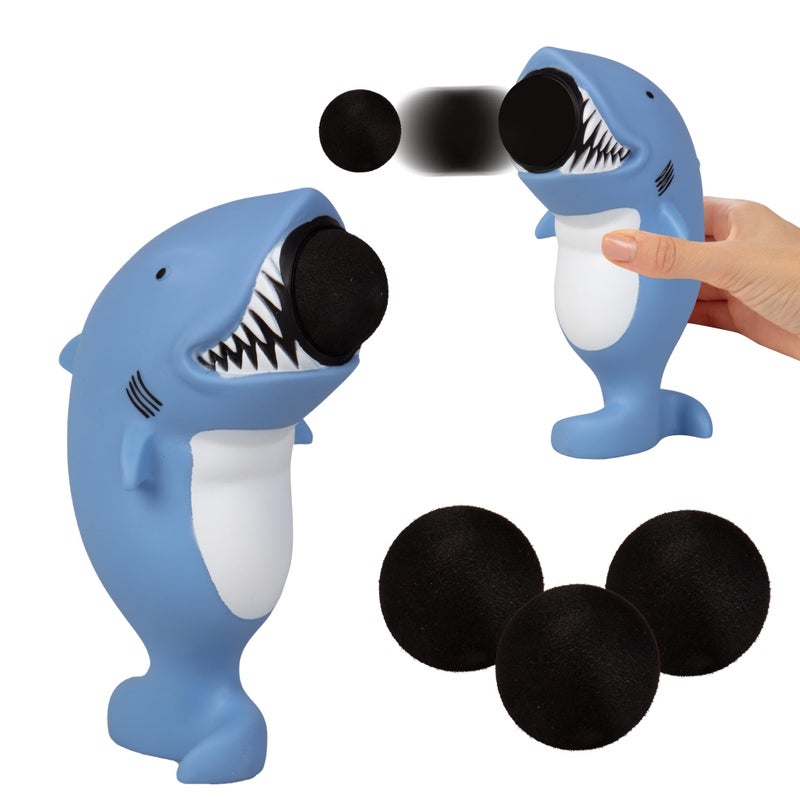 Hog Wild Shark Ball Popper Toy Holiday Stocking Stuffer Includes 4 Soft Foam Balls Squeeze to Pop Air Powered Balls Up to 20 Feet for IndoorOutdoor Play Gift for Kids Girls Boys - Image 2