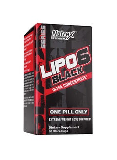 Lipo6 Black Ultra Concentrate Thermogenic Energizing Fat Burner Supplement Increase Weight Loss Energy 60Count