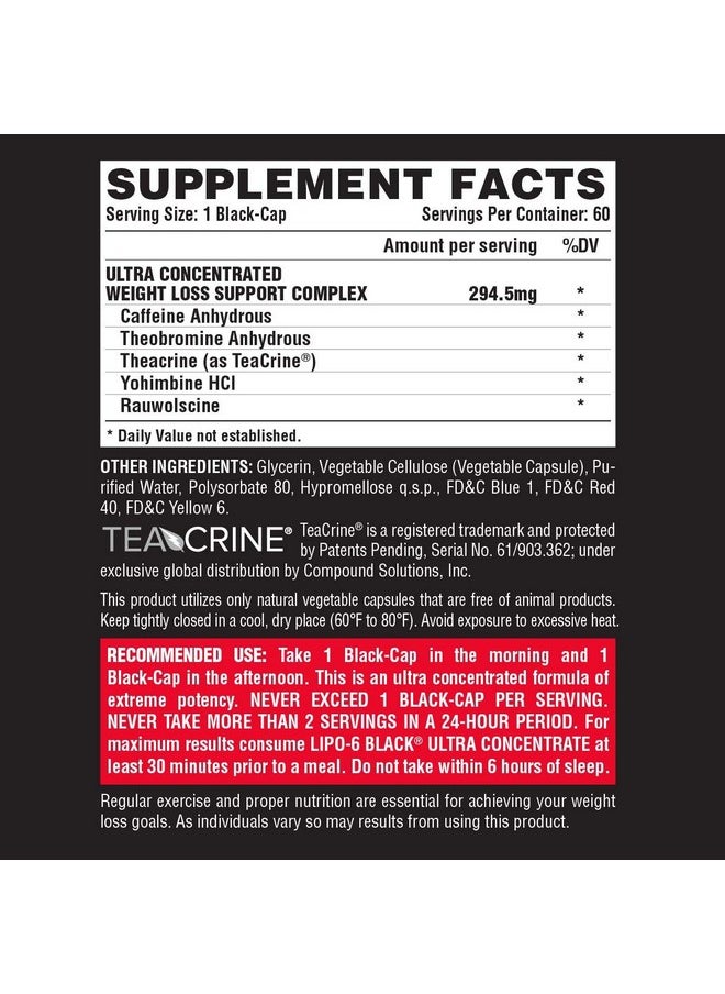 Nutrex Research - Lipo6 Black Ultra Concentrate Thermogenic Energizing Fat Burner Supplement Increase Weight Loss Energy 60Count - Image 1