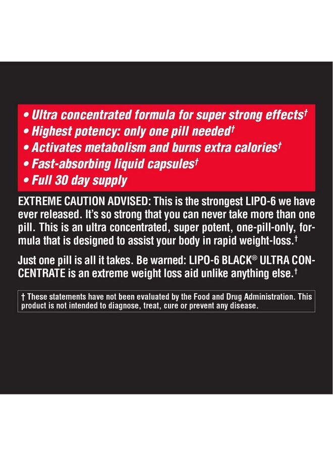 Nutrex Research - Lipo6 Black Ultra Concentrate Thermogenic Energizing Fat Burner Supplement Increase Weight Loss Energy 60Count - Image 1