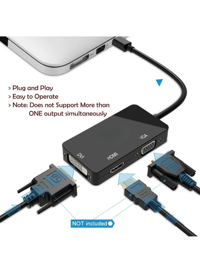 Mini DisplayPort to HDMI/DVI/VGA Adapter – 3-in-1, 4K, Thunderbolt Compatible - Image 4