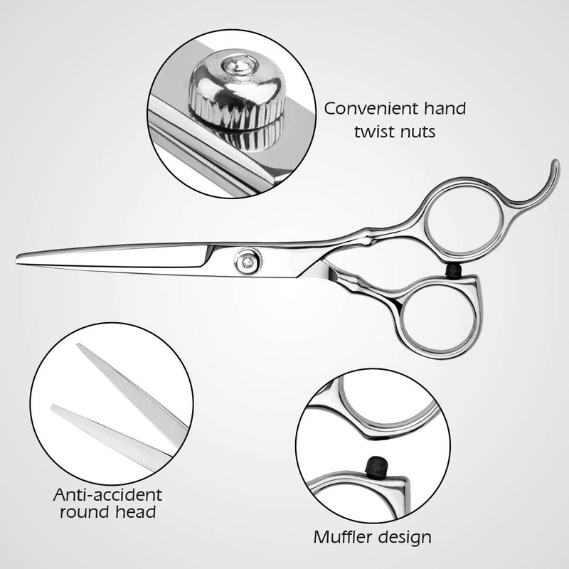 Himart Hair Cutting Scissors Professional Home Haircutting Barber/Salon Thinning Shears Kit with Comb and Case for Men/Women (Silver) - Image 2