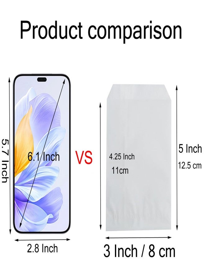 FOCCIUP 100 Pcs 3x5 Inch Mini Size Small Flat Paper Bag Semi-Transparent Glassine Bags for Party Favor - Image 2