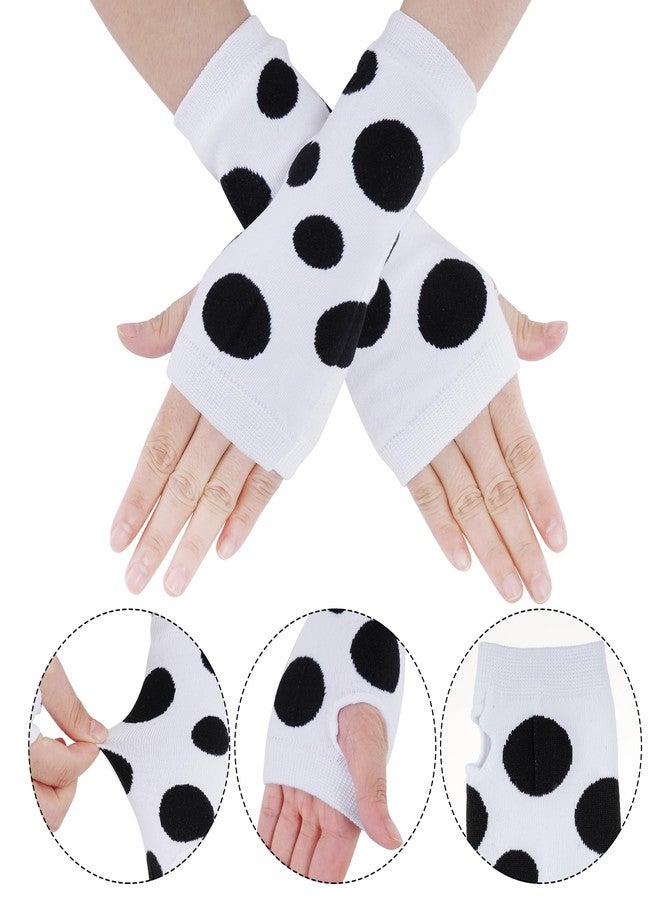 Dxhycc Girls Polka Dots Knee High Socks and Fingerless Gloves Cosplay Accessories for Halloween Dress Up Party - Image 3