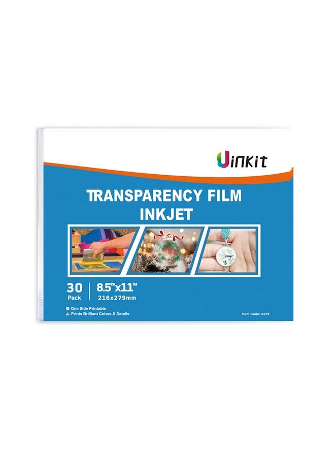 Uinkit 30 Sheets Pintable Transparency Film Acetate Clear Sheets For Crafts 8.5X11 Ohp Overhead Projector Film For Inkjet Printer Quick-Dry - Image 1